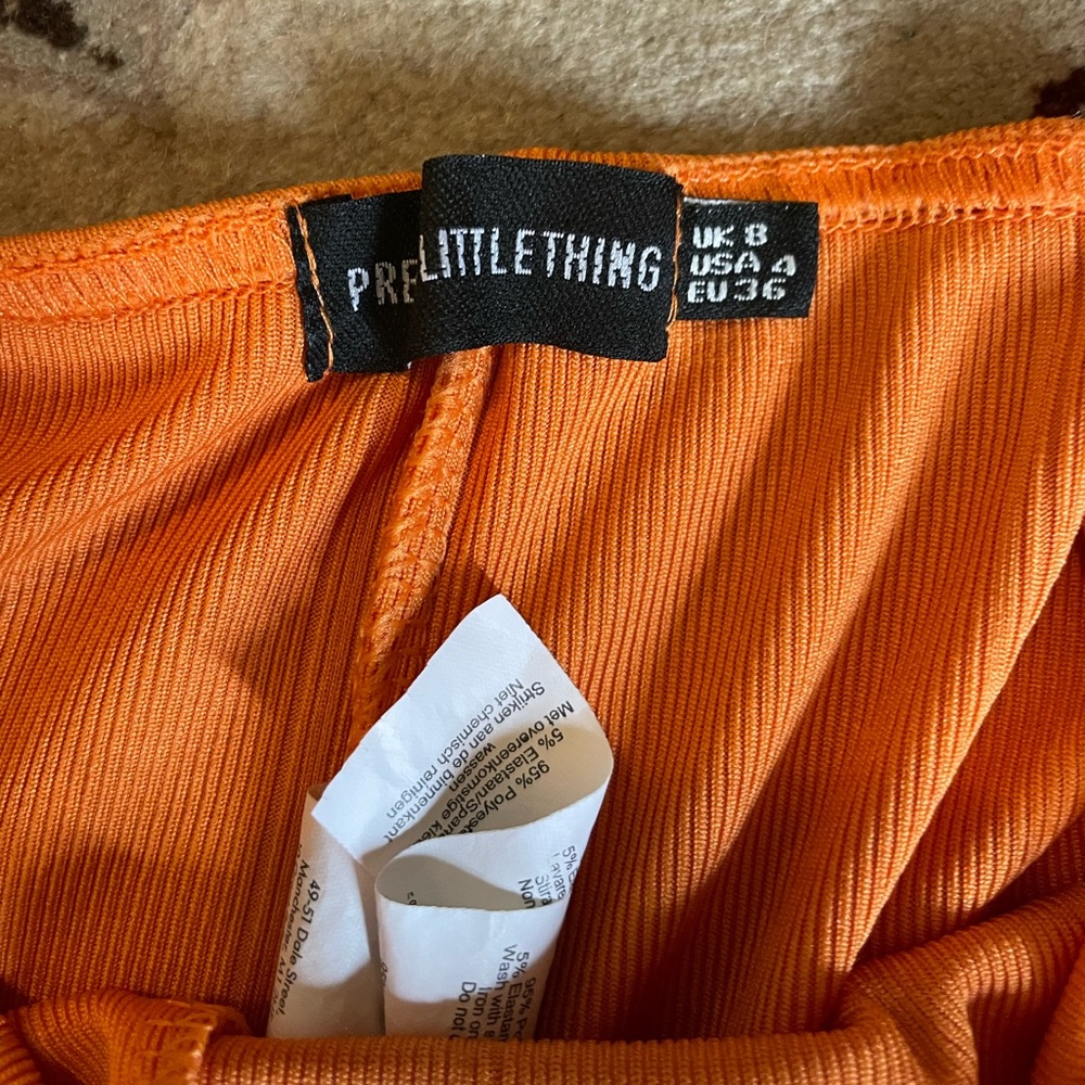 PrettyLittleThing Bright Orange Jumpsuit - Picture 7 of 8